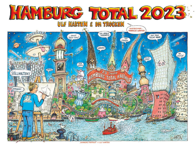 Kalender: Hamburg Total 2023 von Ulf Harten und DM Trocken - KJM Buchverlag